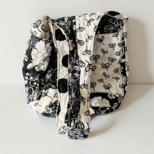 Patterned Shoulder Bag Quilted Black White Tote